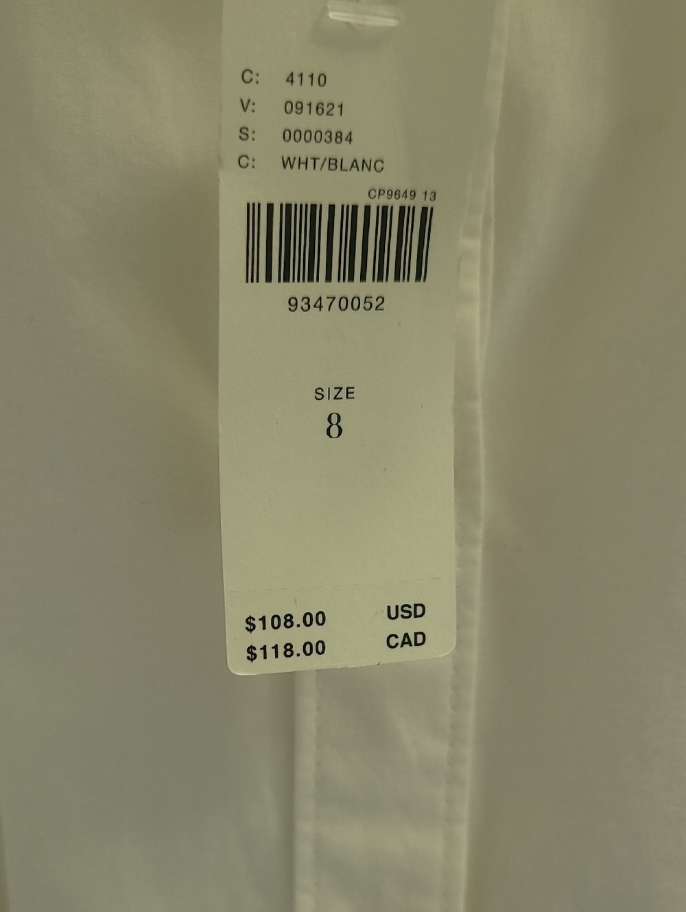 NWT By Anthropologie Belted Buttondown Shirt Women's Size 8 White Cotton Peplum - Picture 7 of 13
